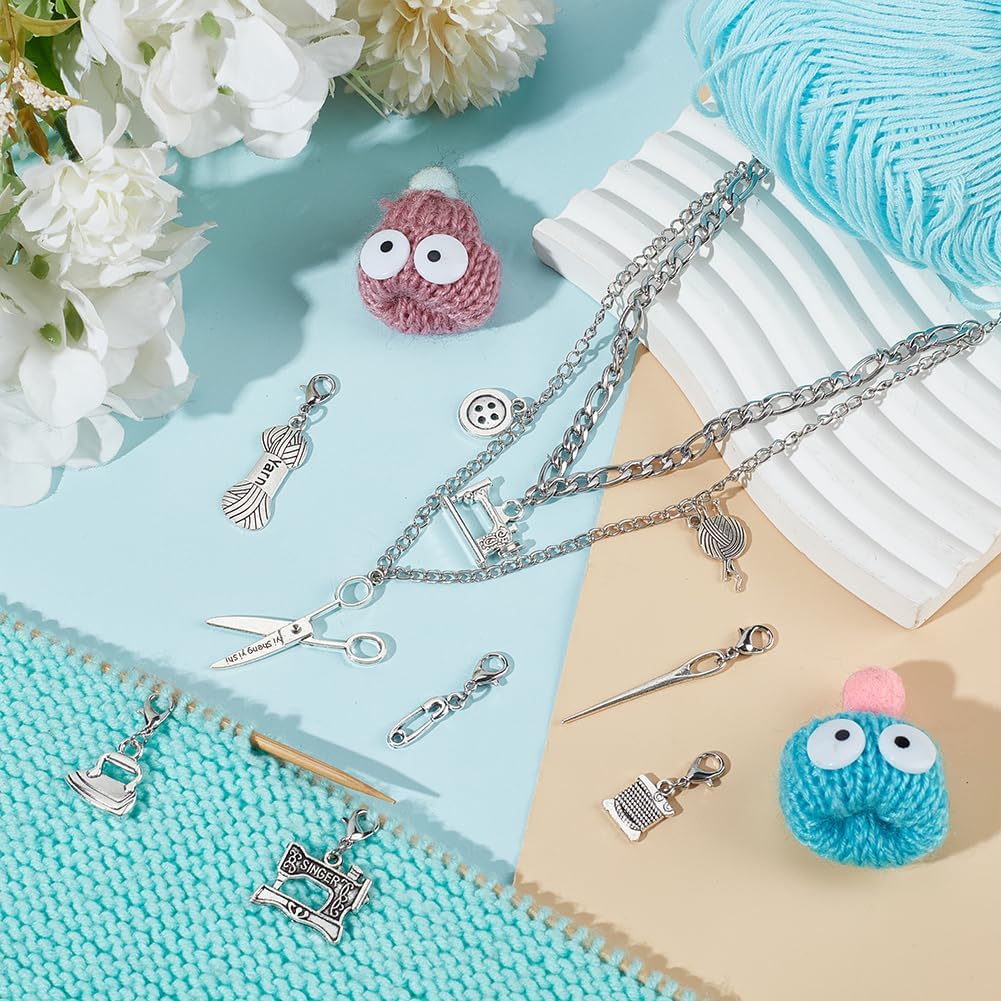 BENECREAT 6 Sets 3 Styles Tailor Tool Theme Stitch Marker Charms