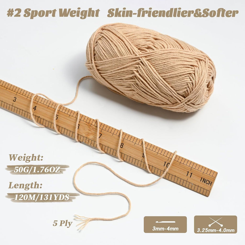 20 Pack of Fluffy Cotton Yarn for Crocheting and Knitting