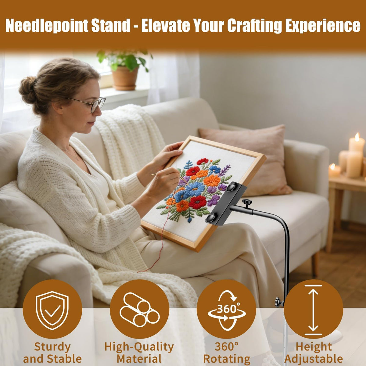 Workstand with Side Clamp for Lowery Stands, Heavy Duty Metal