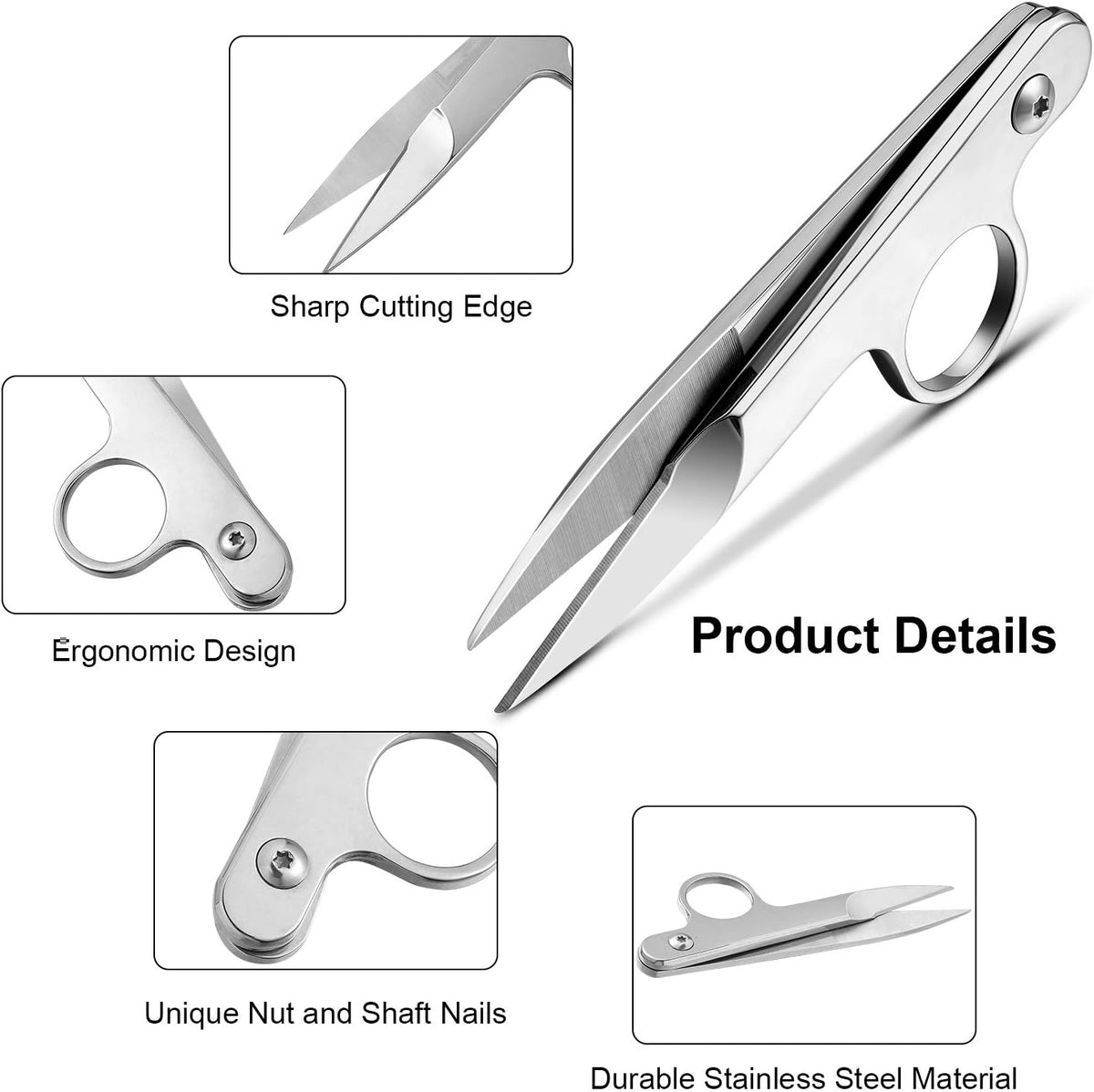 Mudder 2 Pcs Sewing Scissors Thread Snips with Protective Rubber