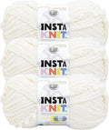 Lion Brand Yarn, InstaKnit Yarn, Creme De La Creme, Off White, 3 Pack