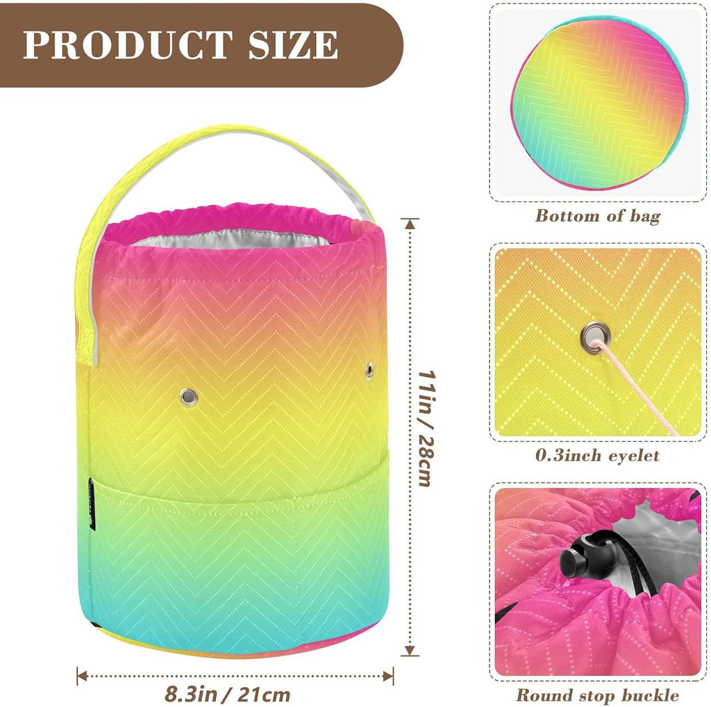 YETTASBIN Gradient Color Yarn Storage Bag, Large Crochet Knitting Bag