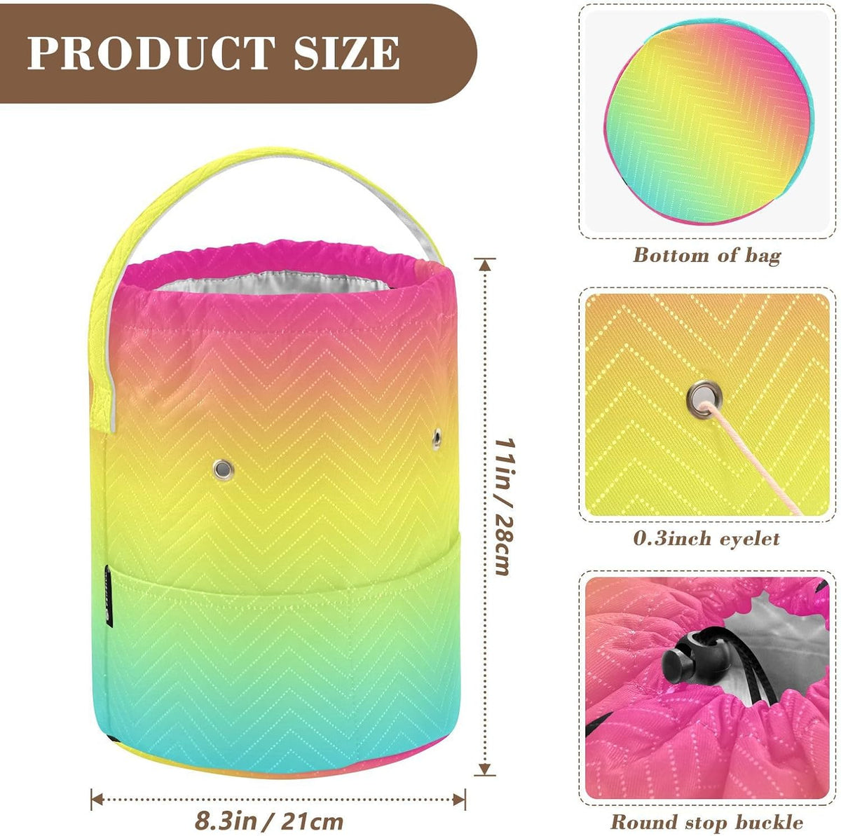 YETTASBIN Gradient Color Yarn Storage Bag, Large Crochet Knitting Bag