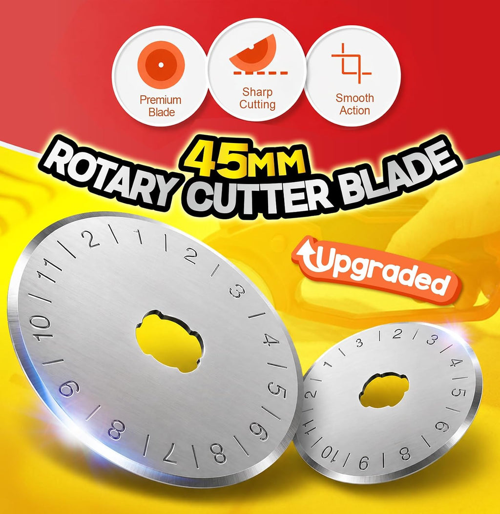 DIYSELF 45mm Rotary Cutter for Fabric, Fabric Cutter Rotary Tool, 5