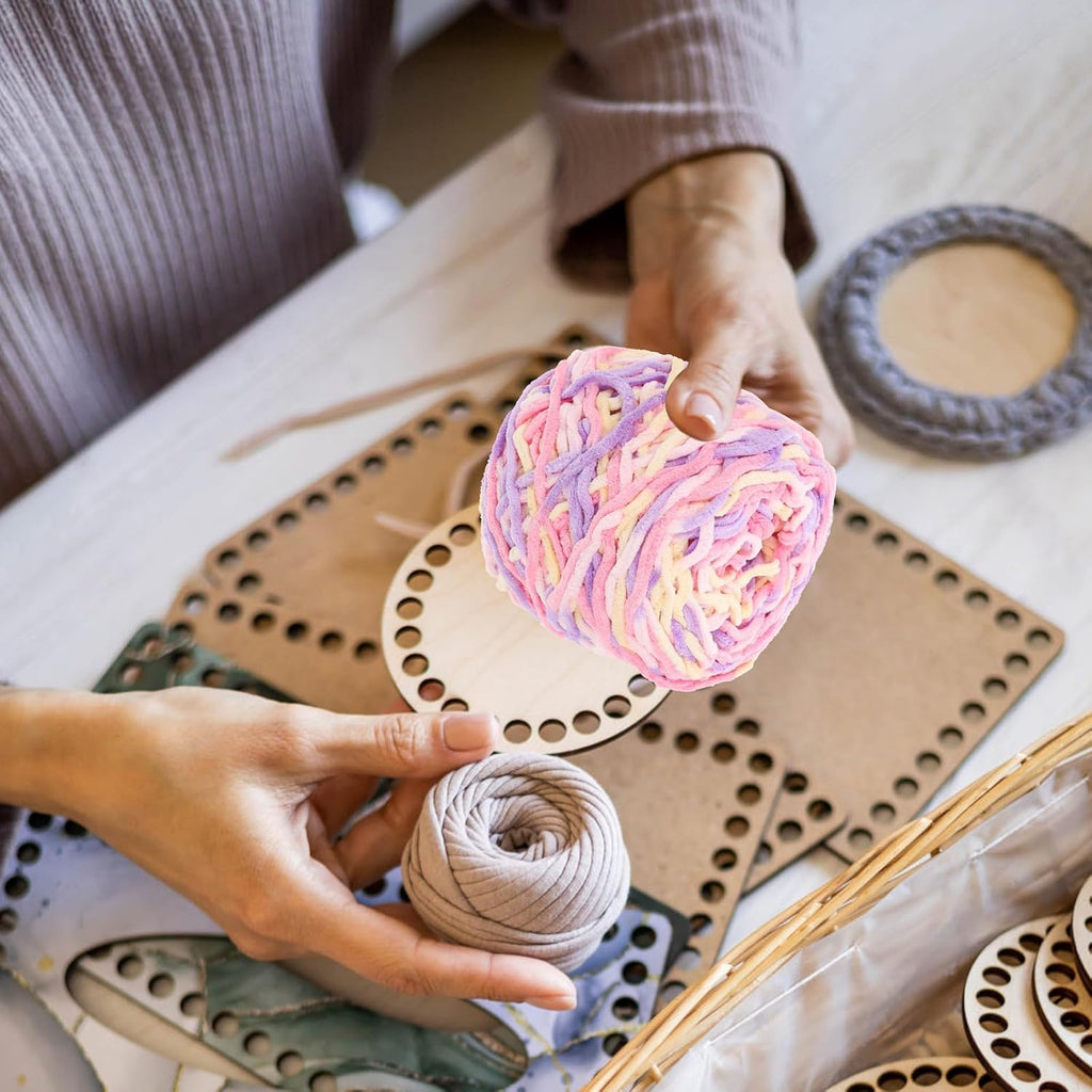 Polyester Crochet Yarn for Beginners, Single Strand Glossy Crafting