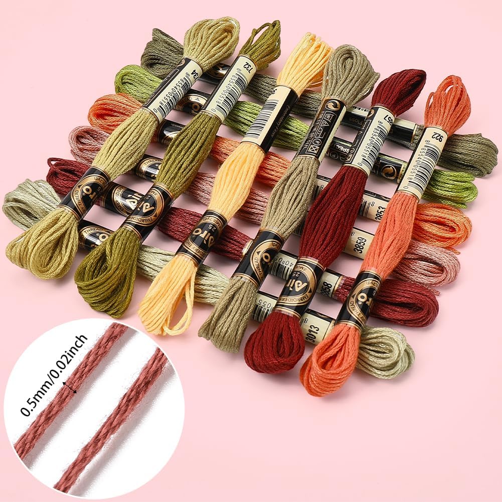 12 Skeins 105 Yards Variegated Embroidery Floss Thread for Craft