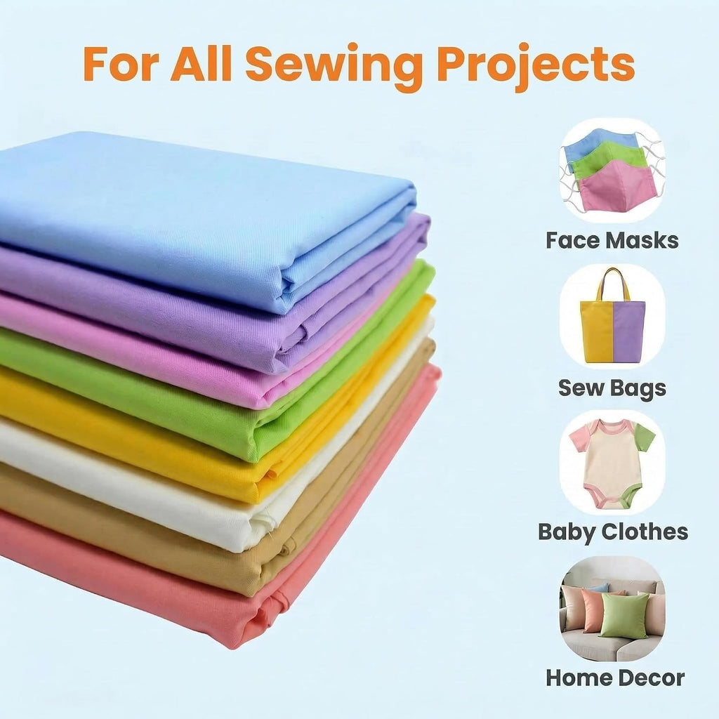 iNee 100% Cotton Fat Quarters Quilting Fabric Bundles,(Candy Solids)