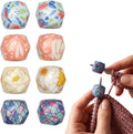 Shuielai 8 Pcs Hexagon Print Silicone Knitting Needle Stoppers