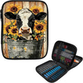 Cdkfxjy Empty Crochet Hook Case, Cow Sunflower
