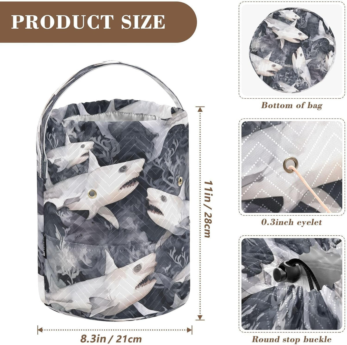YETTASBIN Shark Yarn Storage Bag, Large Crochet Knitting Bag Organizer