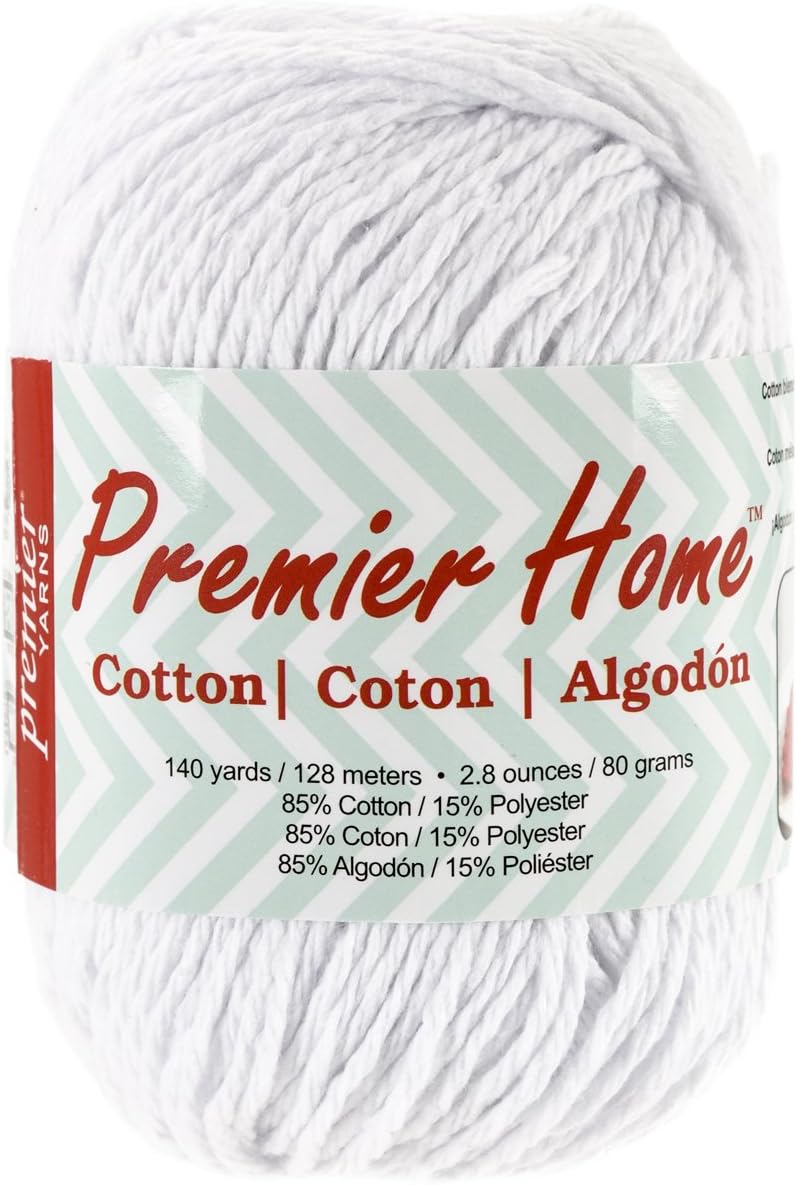 Premier Home Cotton Yarn, Worsted Weight Yarn 4 for Crocheting and