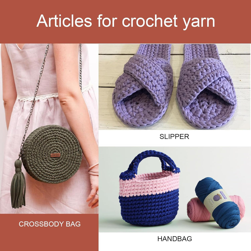Mooaske 2 Pack T-Shirt Crochet Yarn for DIY Knitting Crochet Cloth