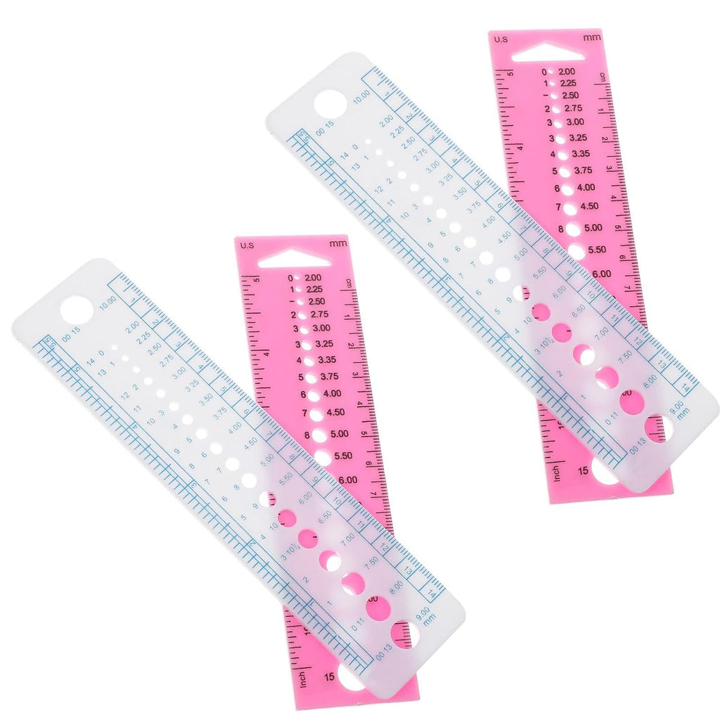 4pcs Crochet Ruler Knitting Needle Gauge Measuring Tool Sewing Supply