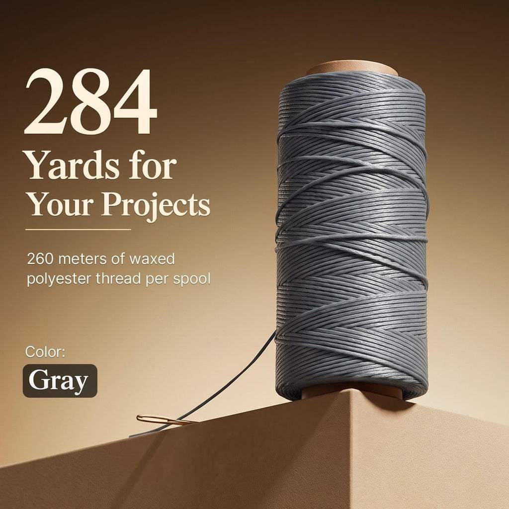 Flexzion Waxed Thread - 284 Yards (260 Meters) 0.8mm 150D Polyester