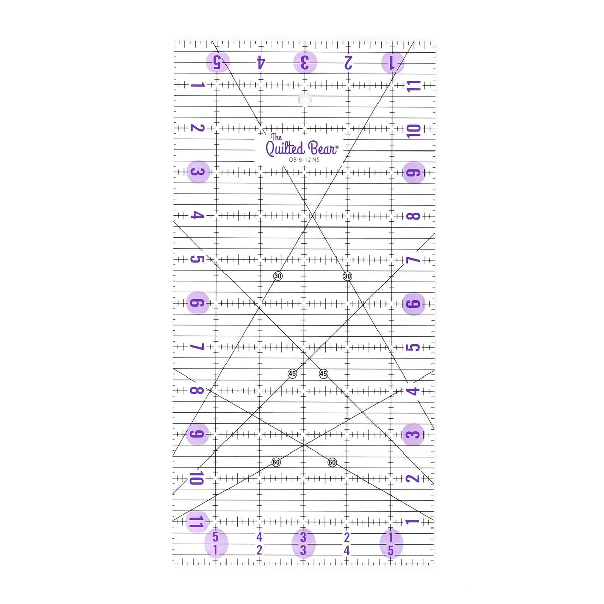The Quilted Bear Rectangular Acrylic Quilting Ruler, 6" x 12"
