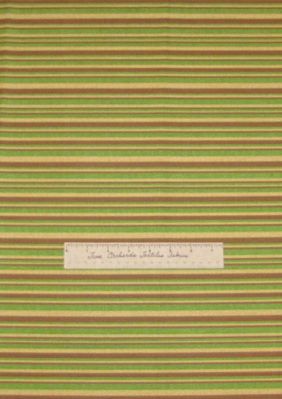 Quality Fabric Stripe Fabric Beige Green Brown Earthy Quilting Cotton