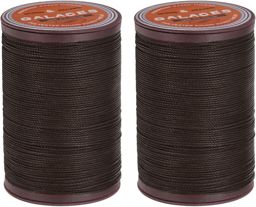 uxcell Round Leather Sewing Waxed Thread 80m/87yards 0.55mm Tin Gray