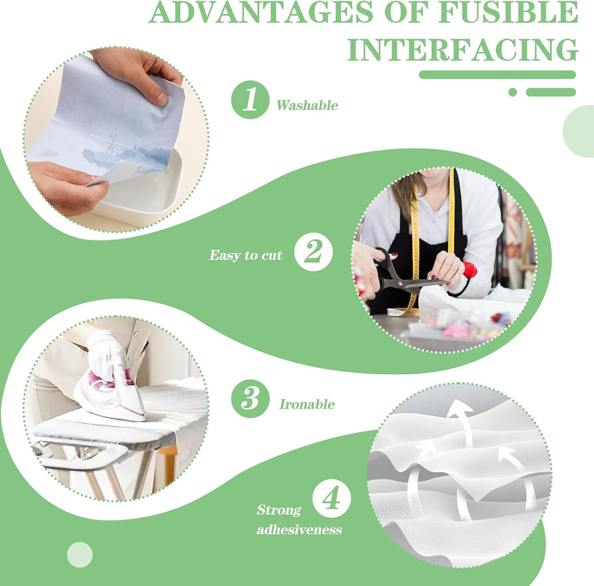 Medium Weight Fusible Interfacing for Sewing Fabric Interfacing