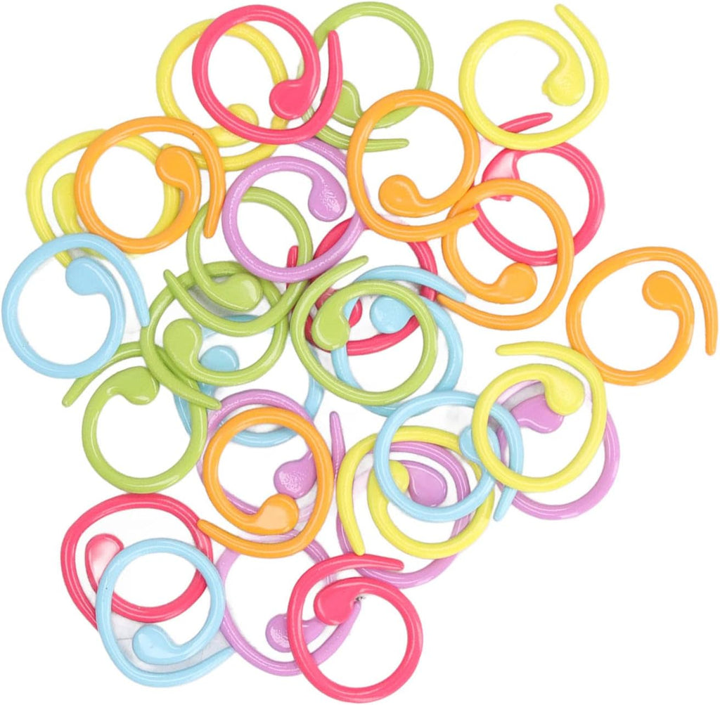 Phefop 30pcs Knitting Stitch Rings Metal Stitch Marker Rings for