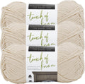 Lion Brand Yarn, Touch of Linen Crochet Yarn, Natural, 3 Pack