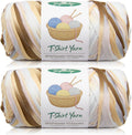 2 Pack T-Shirt Yarn for Crochet 400g/144yds (White&Brown)