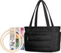 YARWO Puffy Embroidery Project Bag, Quilted Needlepoint Kit Storage