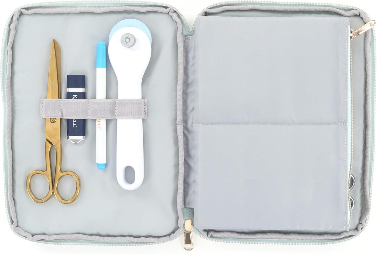 Kimberbell Scissor Case - Quilted Mint Storage for Scissors & Rotary