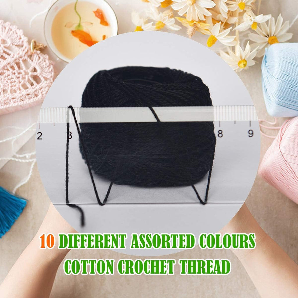 Colored BIRDCrochet Thread, Size 8 Crochet Yarn,2 Ply Cotton Yarn, 10
