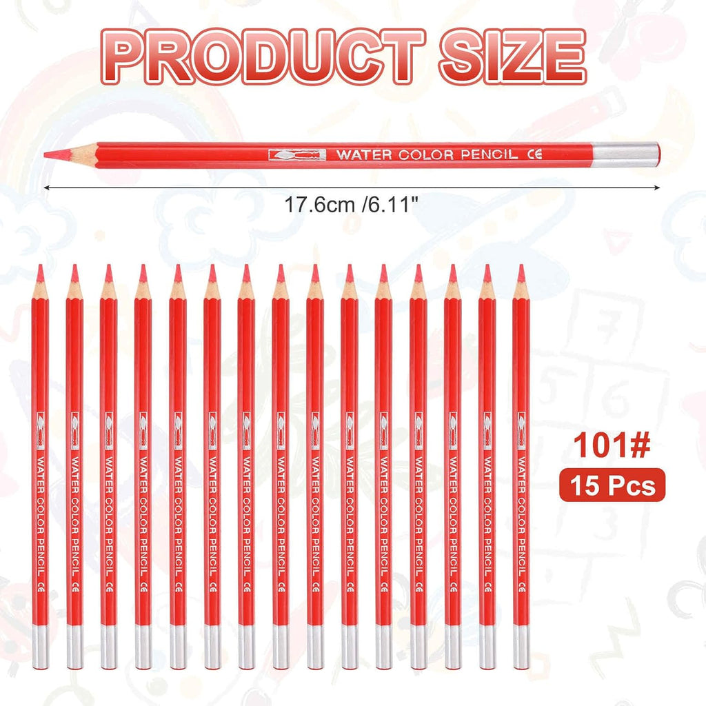 MECCANIXITY 15Pack Water Soluble Fabric Pencils for Sewing Red