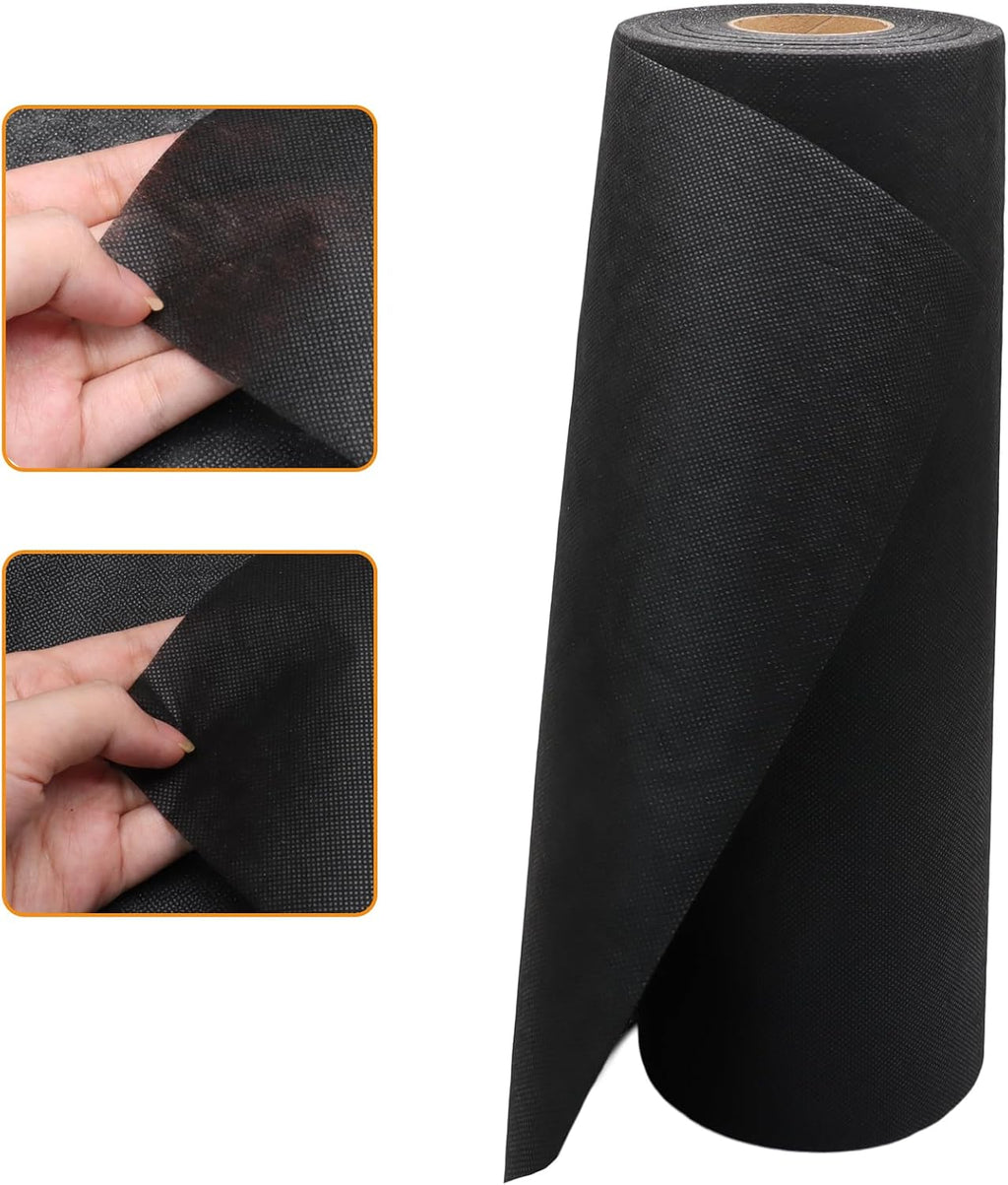 Qjaiune Medium Weight Fusible Interfacing, 11.8 Inch x 30 Yards, Black