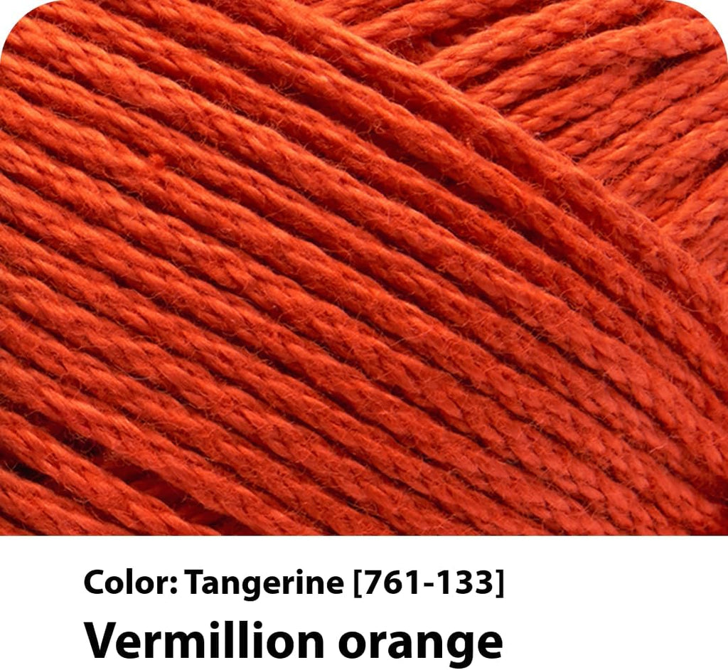 Lion Brand Yarn, 24/7 Cotton Yarn, Tangerine, Orange, 3 Pack
