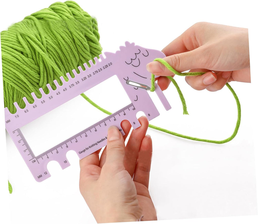 2pcs Sheep Head Knitting Needle Gauge Measure Ruler Tool