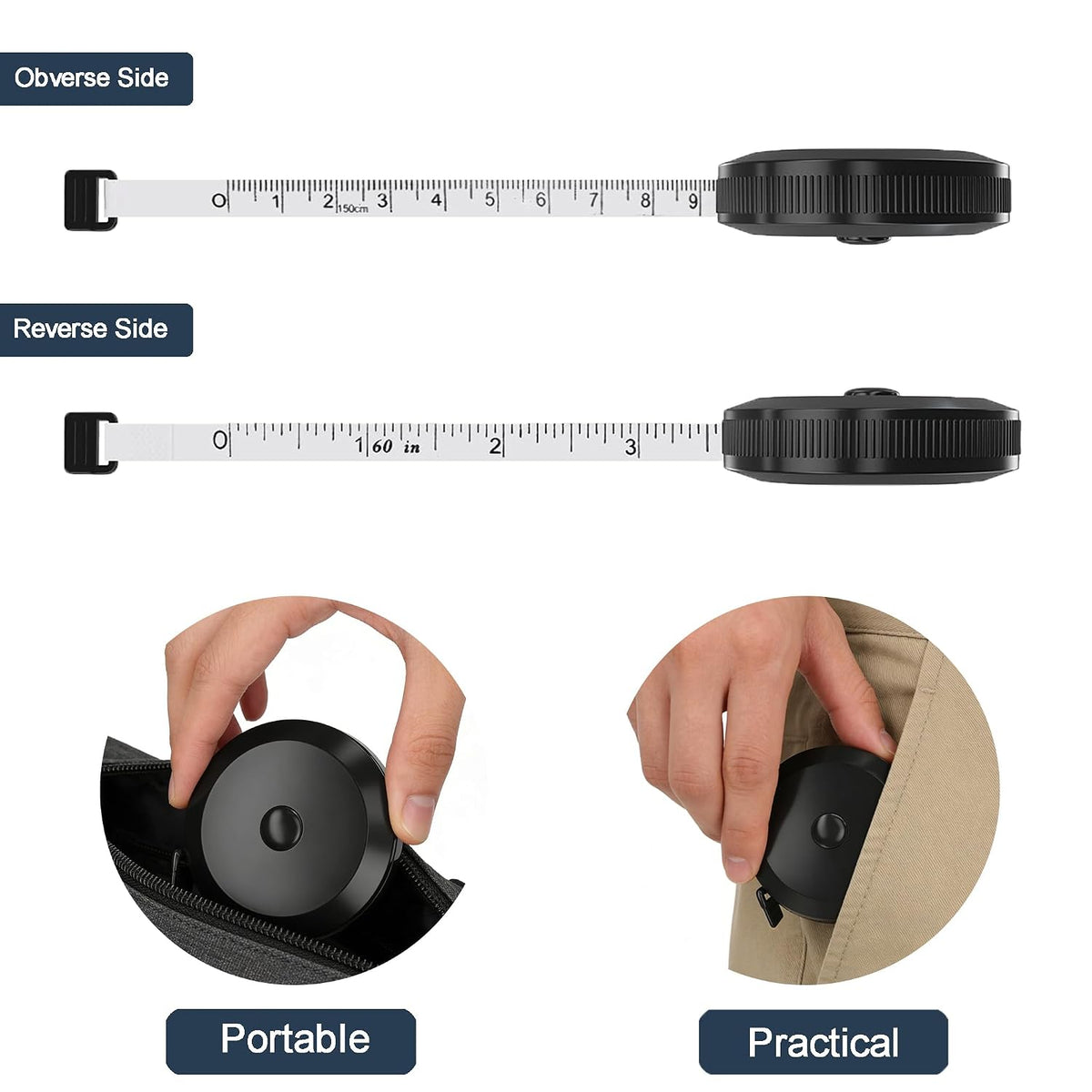 Soft Tape Measure for Body Measurements, 2-Pack 60" Flexible