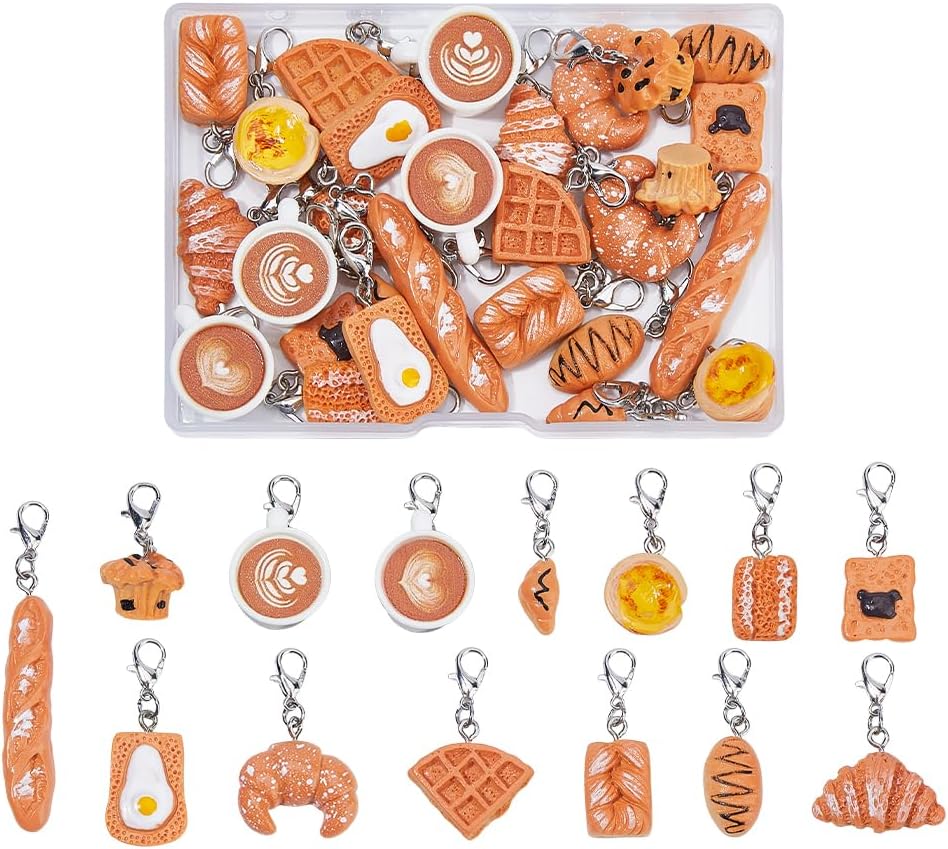 27Pcs Stitch Markers 14 Style Enamel Dessert Food Resin Knitting