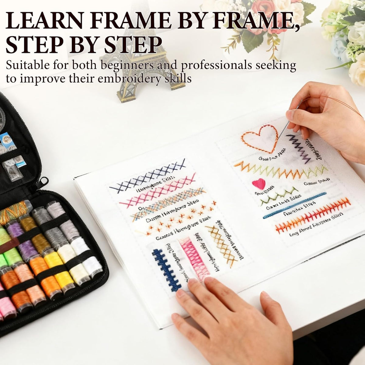 DIY Embroidery Stitch Book Kit for Beginners and Embroidery Enthusiast