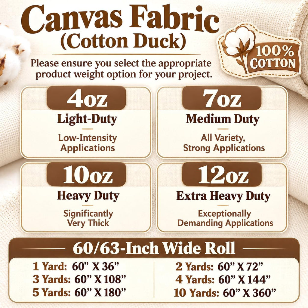 Barcelonetta | Canvas Fabric | Cotton Duck | Heavy | Natural 10oz