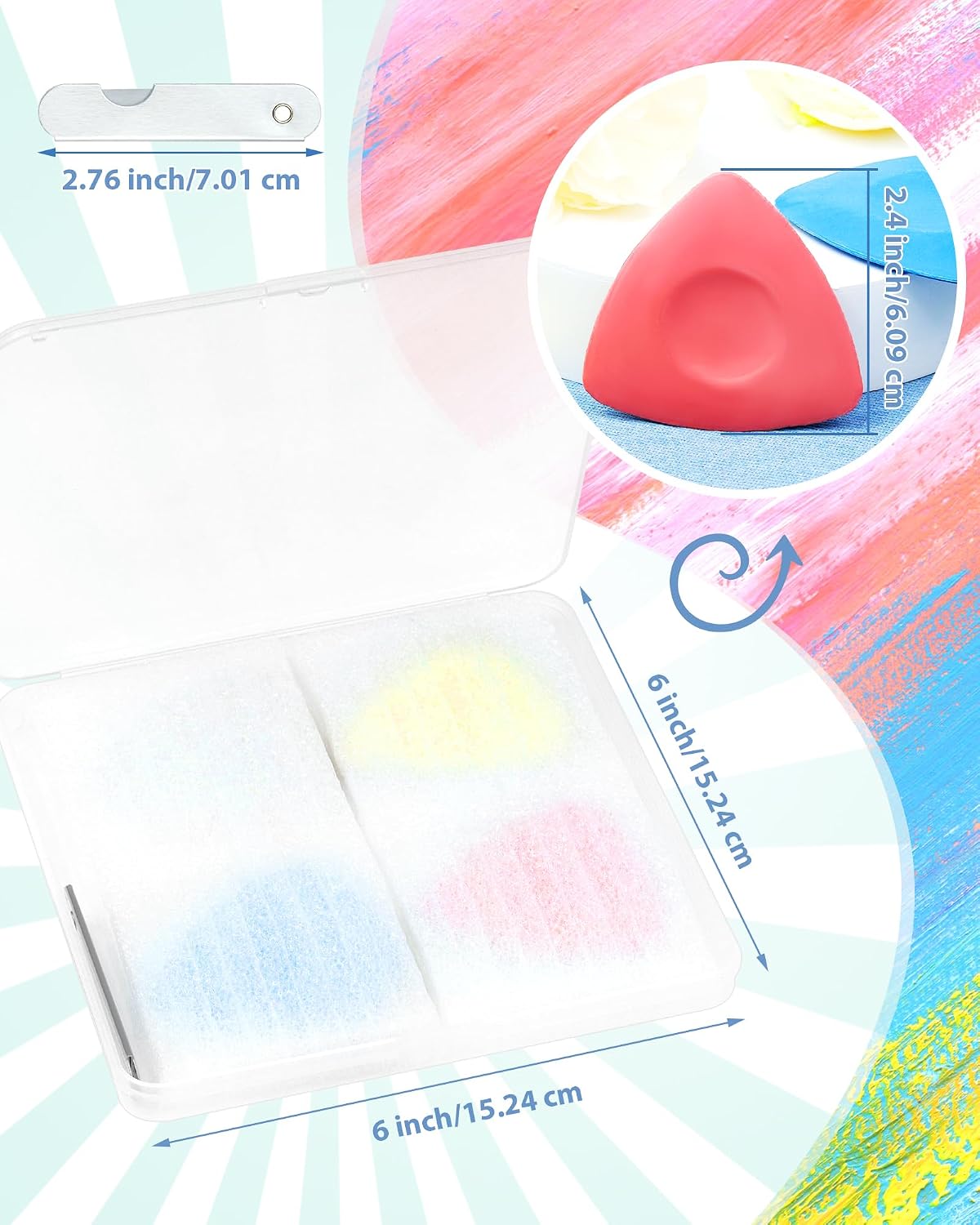 FIVEIZERO 4Pcs Tailors Chalk,Triangle Sewing Chalk for Fabric,Washable