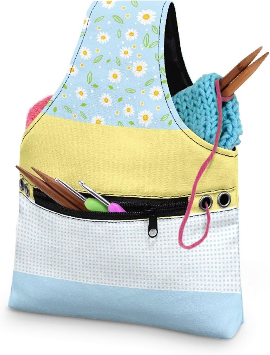 ZCFYGDX Fresh Daisy Patchwork Print Sewing Notions Organizer