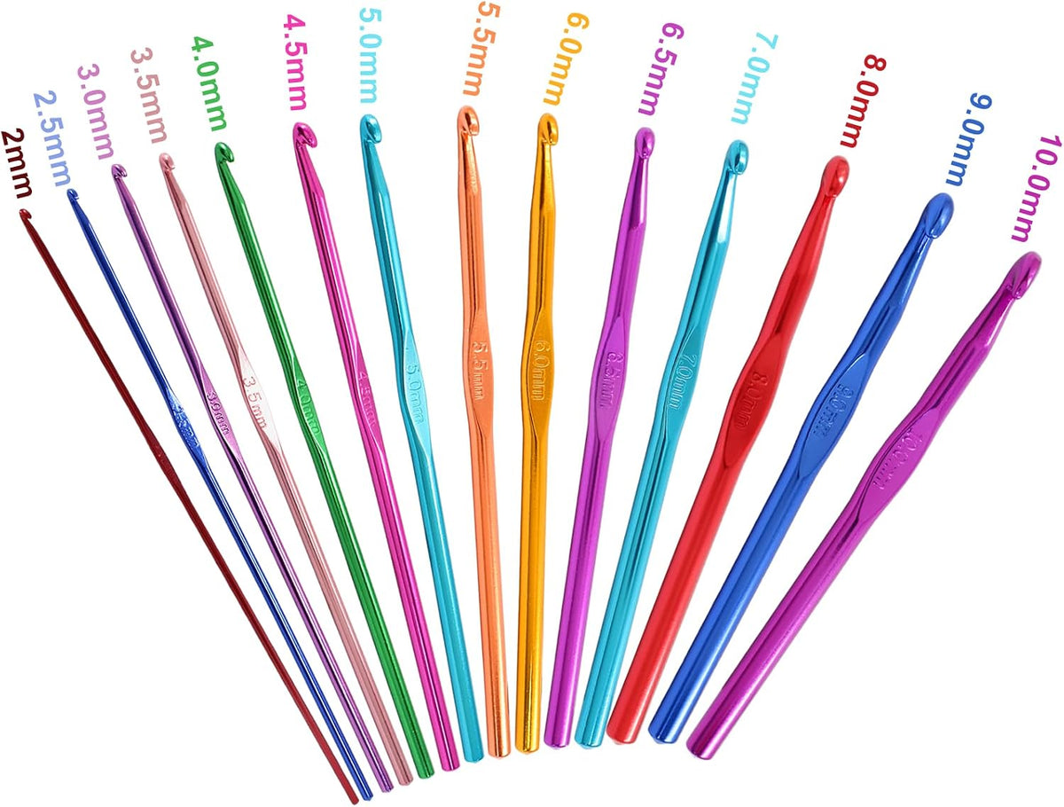 Auvotuis 4.5mm US Size 7 Aluminum Crochet Hook Knitting Needles, 6Pcs
