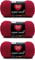 RED HEART Super Saver 3-Pack yarn, CHERRY RED 3 Pack