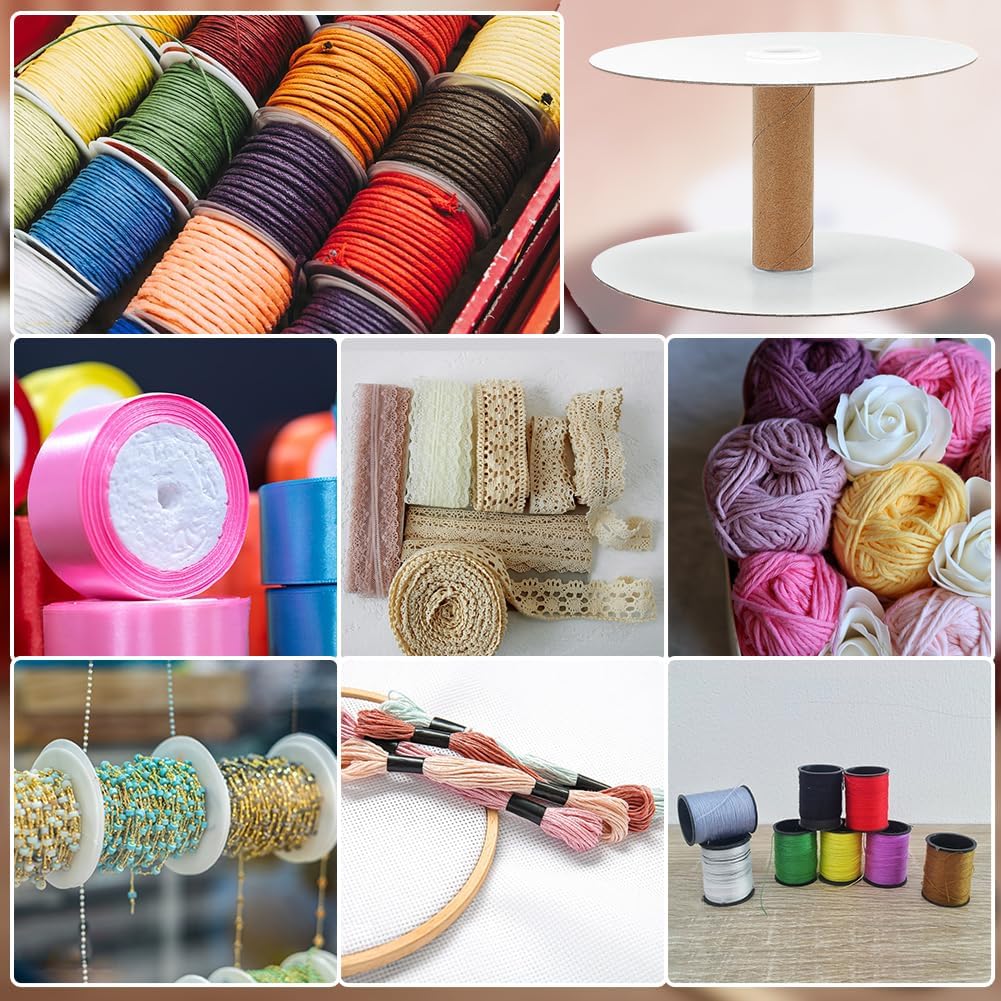 PH PandaHall 12pcs Paper Ribbon Spools, Empty Cord Thread Storage