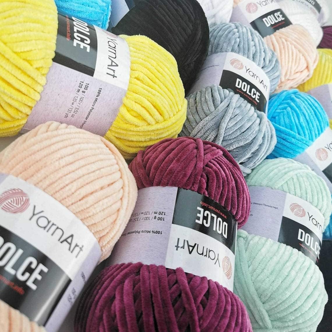 Yarn Art Dolce Yarn 100% MicroPolyester Velvet Blanket Amigurumi Super