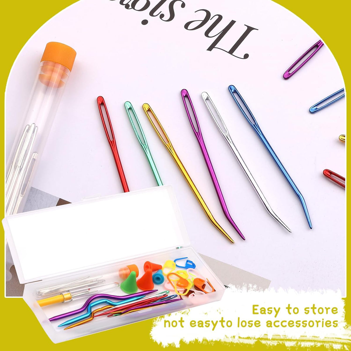 ZMAAGG 43 PCS Yarn Needles, Tapestry Needles, Storage Box, 3 Types