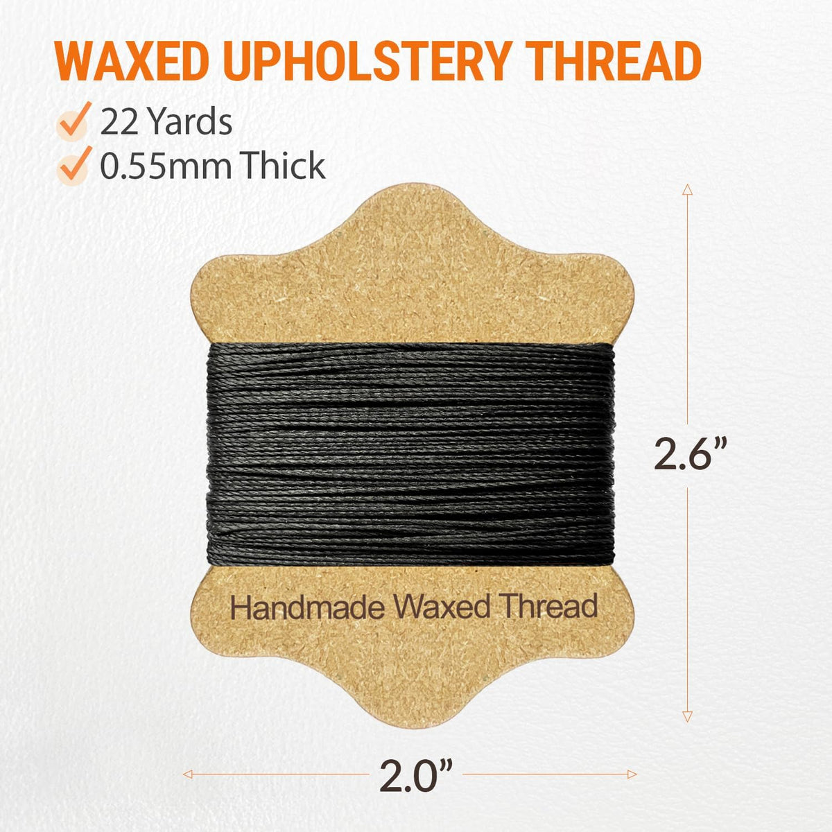 Waxed Sewing Thread (Black Color), Heavy Duty Needles (11 PCS), Large