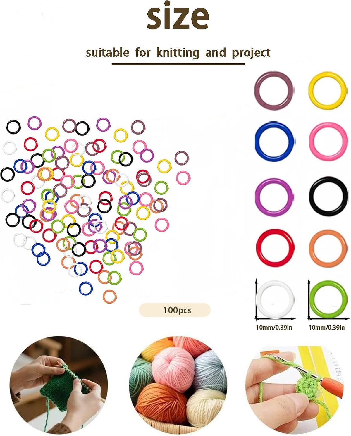 100 Pieces Crochet Stitch Marker Metal Knitting Stitch Marker Crochet