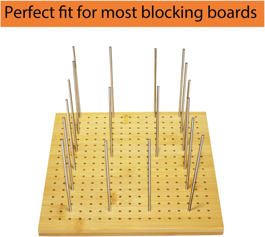 30 Pcs 3mm X130mm Stainless Steel Rod Pins for Wooden Crochet Blocking