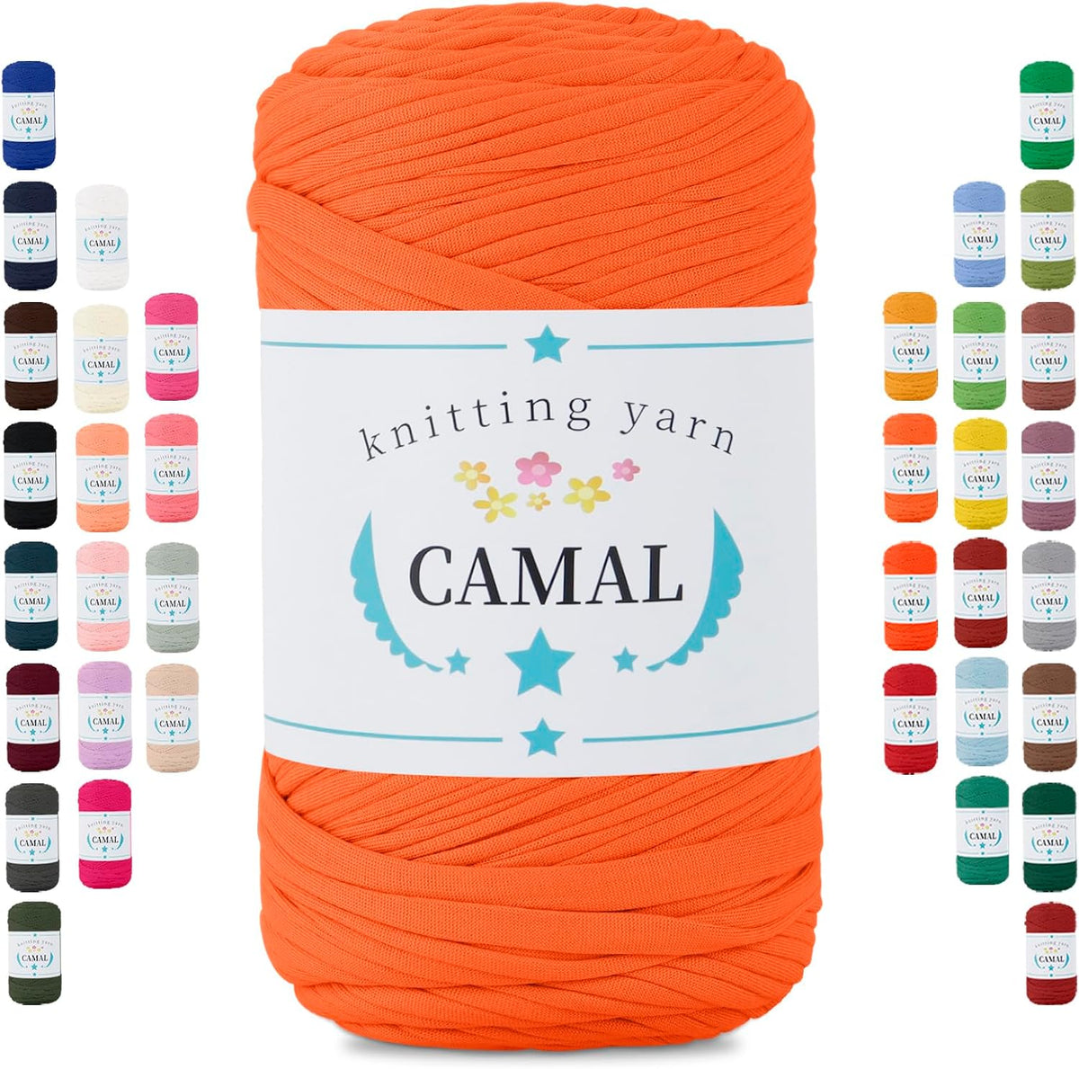 CAMAL Tshirt Yarn for Crochet, 400g Soft Ribbon Yarn for Crocheting &