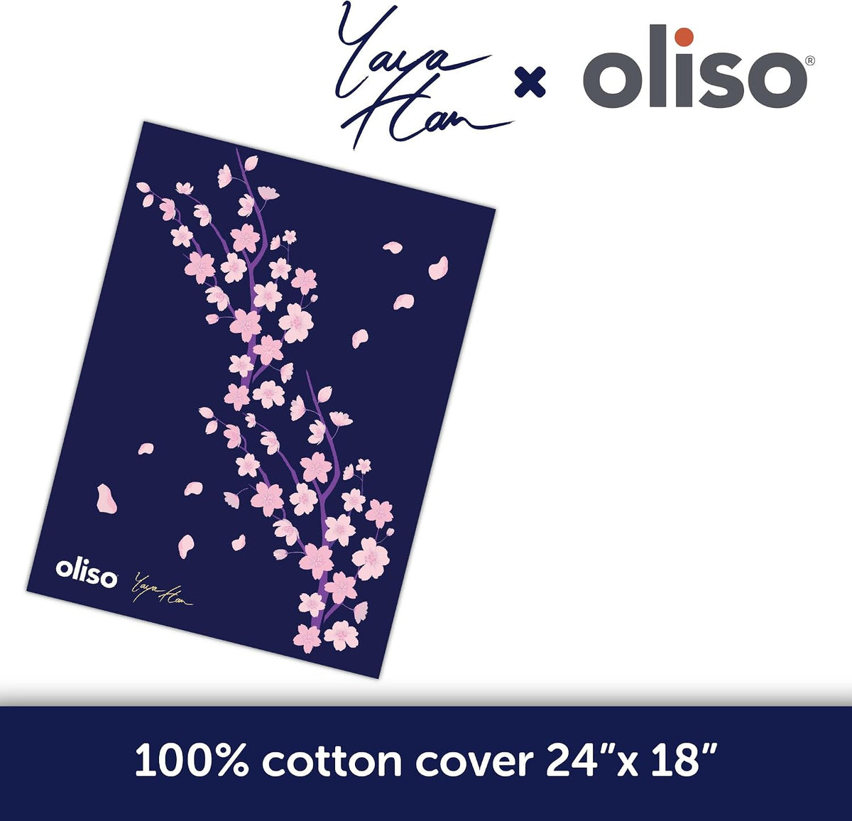 oliso Yaya Han Pressing Cloth for Ironing - Cherry Blossom 24x18