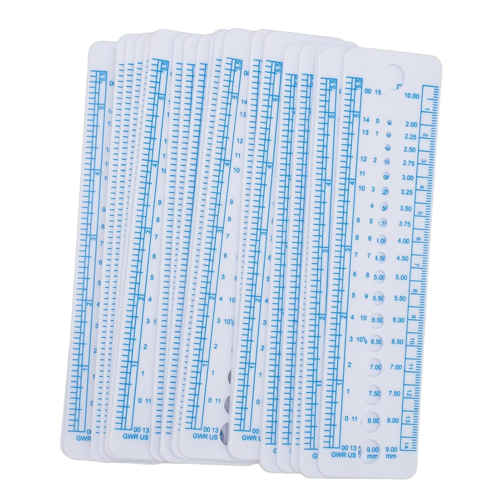 Knitting Needle Gauge Ruler Soft Plastic Durable Knit Measure Size