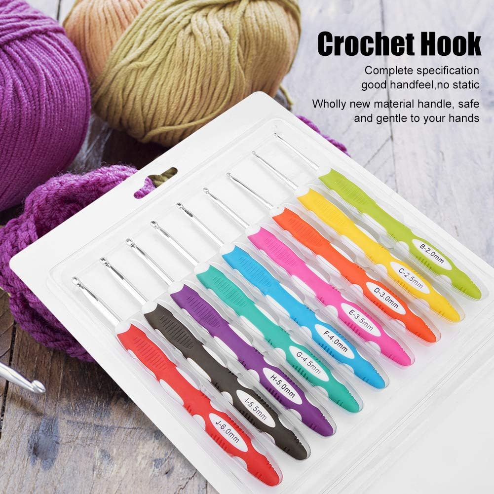 Crochet Hook Set,Ergonomic Crochet Hooks with Soft TPR Silicone
